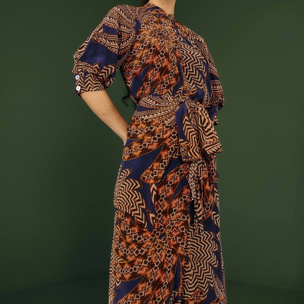 Farm Rio Women's Yawanawa Vanahu Midi-Dress